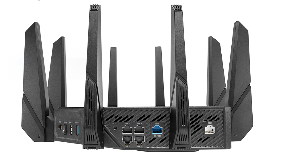 Bộ phát wifi 6 Asus ROG Rapture Gaming GT-AX11000 Pro (Chuẩn AX/ AX11000Mbps/ 8 Ăng-ten ngoài/ Wifi Mesh/ Dưới 80 User)