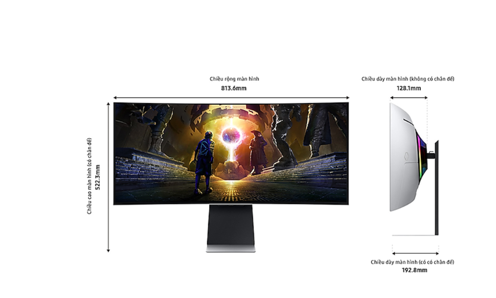 Màn Hình Gaming SAMSUNG Odyssey OLED G8 G85SD LS34DG850SEXXV (34 inch - OLED - UWQHD - 175Hz - 0.03ms - Cong)