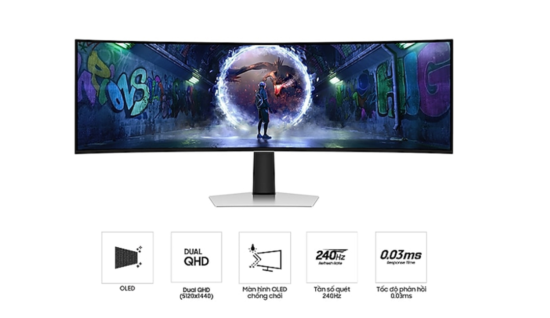 Màn hình Gaming SAMSUNG Odyssey OLED G9 G93SD LS49DG930SEXXV (49 inch - OLED - DQHD - 240Hz - 0.03ms - Cong)