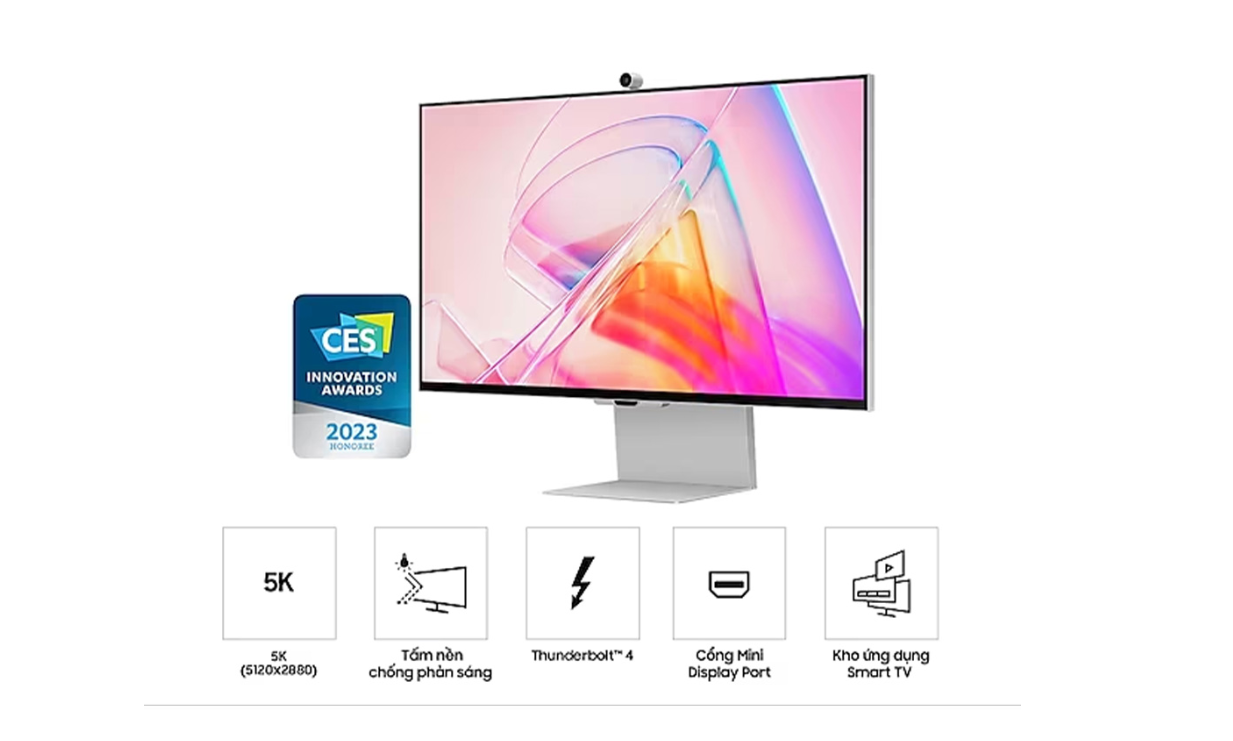 Màn Hình SAMSUNG ViewFinity S9 5K LS27C900PAEXXV (27 inch - IPS - 5K - 60Hz - 5ms- Speaker - Webcam)
