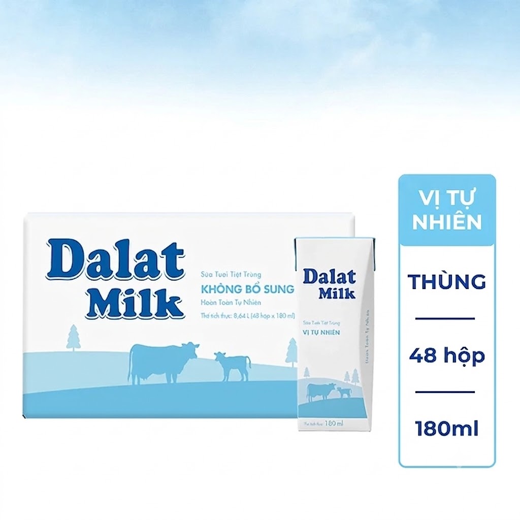 STTT VỊ TỰ NHIÊN DALATMILK 180MLX48