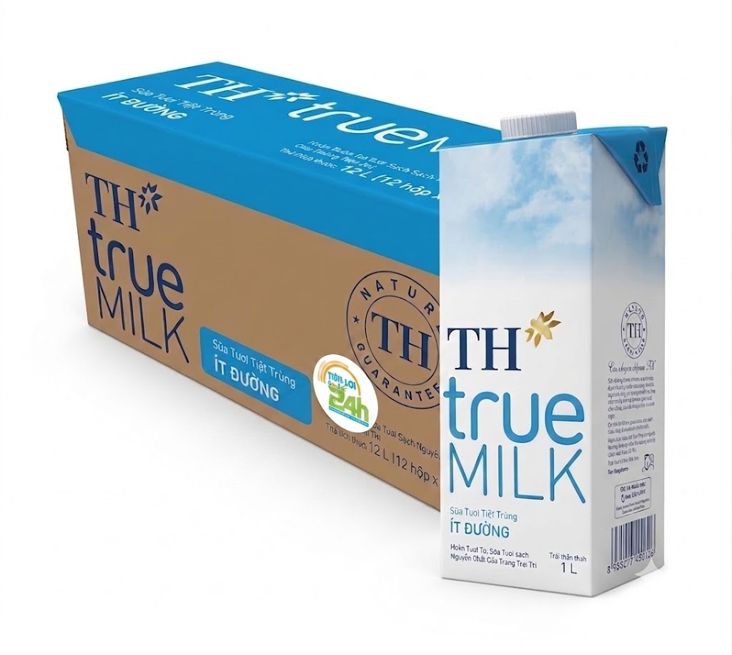 STTT ÍT ĐƯỜNG TH TRUE MILK 1L X 12T