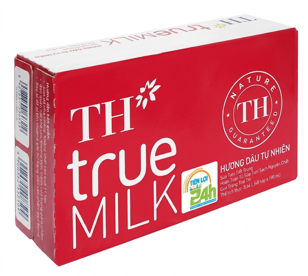 STTT HƯƠNG DÂU TH TRUE MILK 180MLX48
