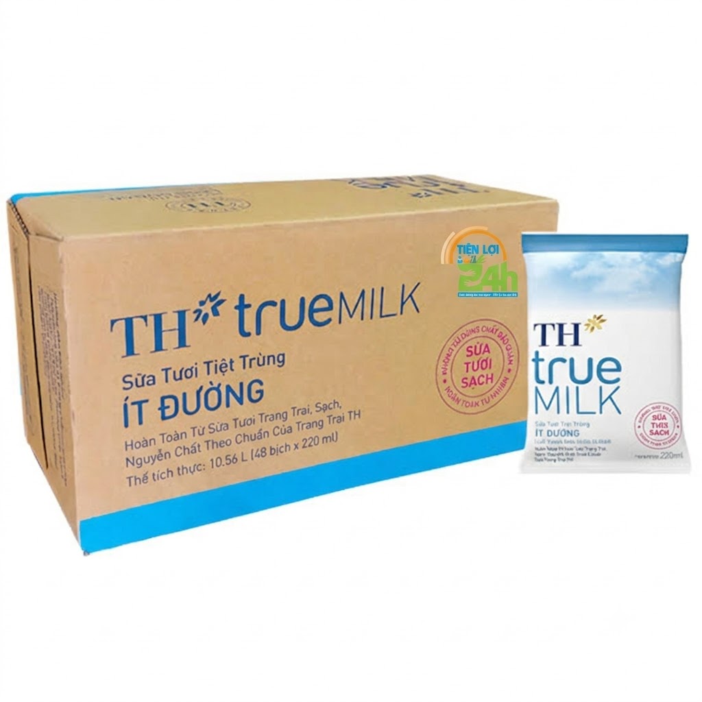 STTT ÍT ĐƯỜNG TH TRUE MILK 220MLX48T