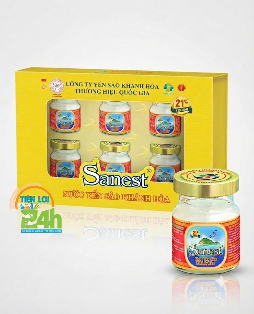 Nước Yến Sào Khánh Hòa Sanest hộp 6 lọ quà tặng (S002H6QT)