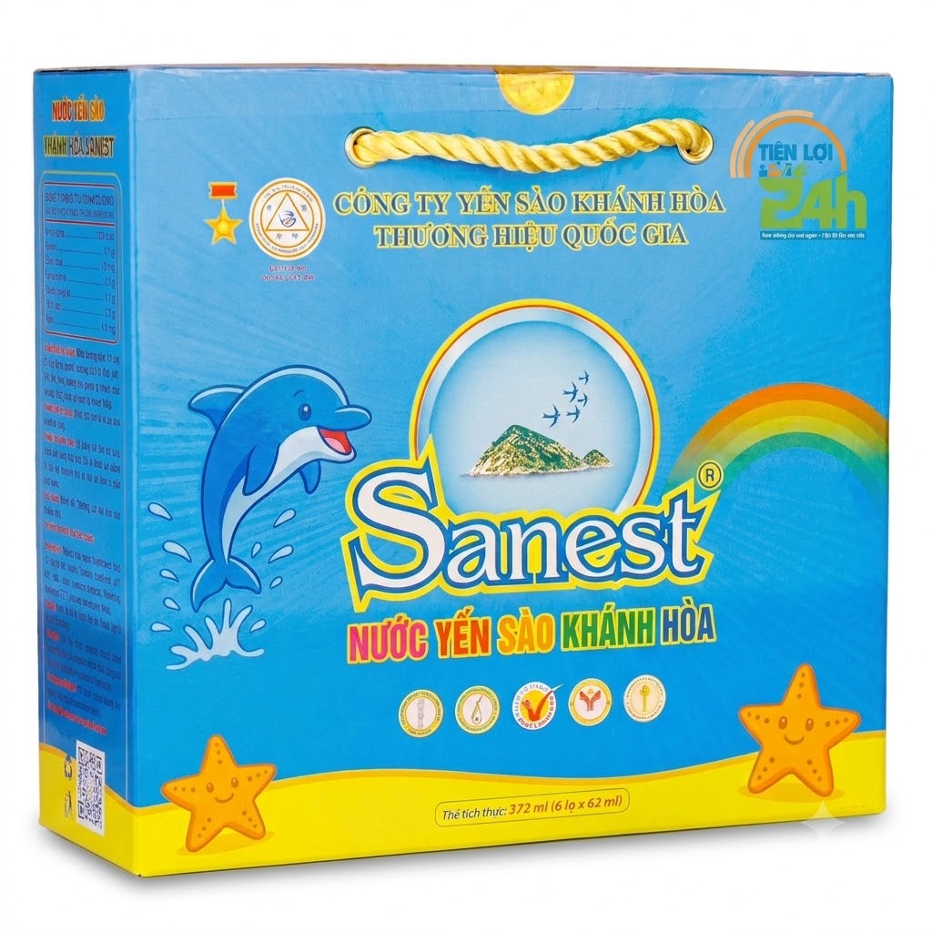Nước Yến Sào Khánh Hòa Sanest dành cho Trẻ em Hộp 6 lọ 62ml (S161H6)