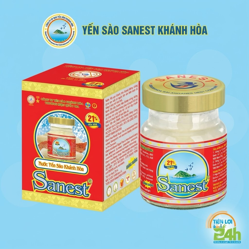 Nước Yến Sào Khánh Hòa Sanest không đường lọ 70ml
