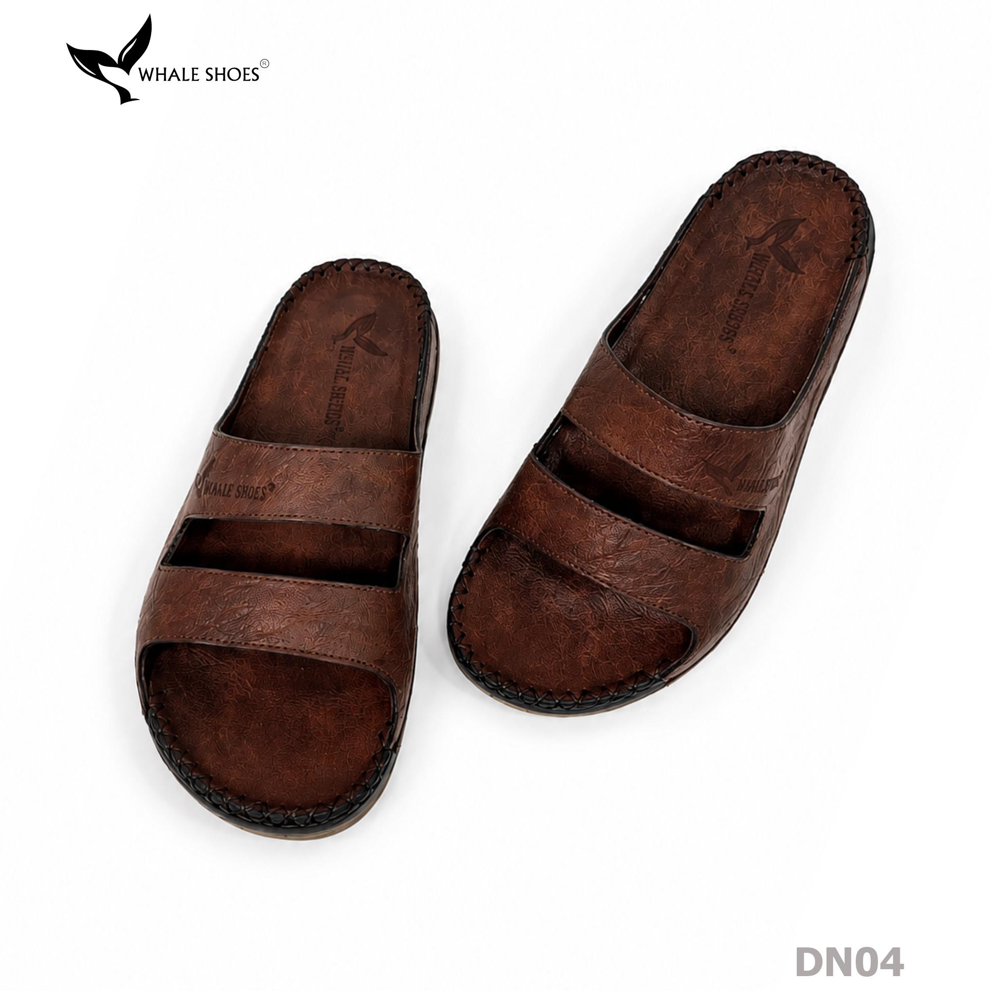 Dép nam Whale Shoes Quai 2 Nhị, Êm Chân, Dễ Mang, Đế Chống Trơn Trượt - DN04
