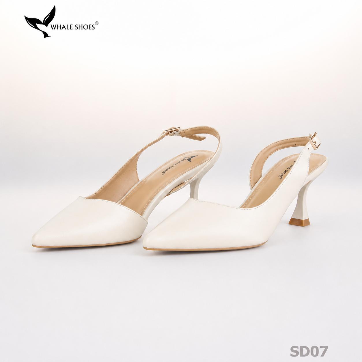 Giày cao gót Whale Shoes 6cm cổ tim da mờ, thiết kế tối giản, basic, đế chống trượt-SD07