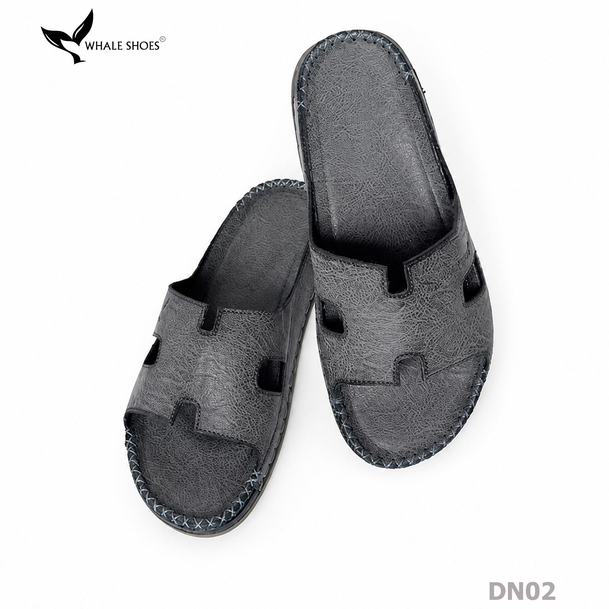 Dép nam Whale Shoes Quai Ngang Bản Khoét, Êm Chân, Đế Chống Trơn Trượt - DN02