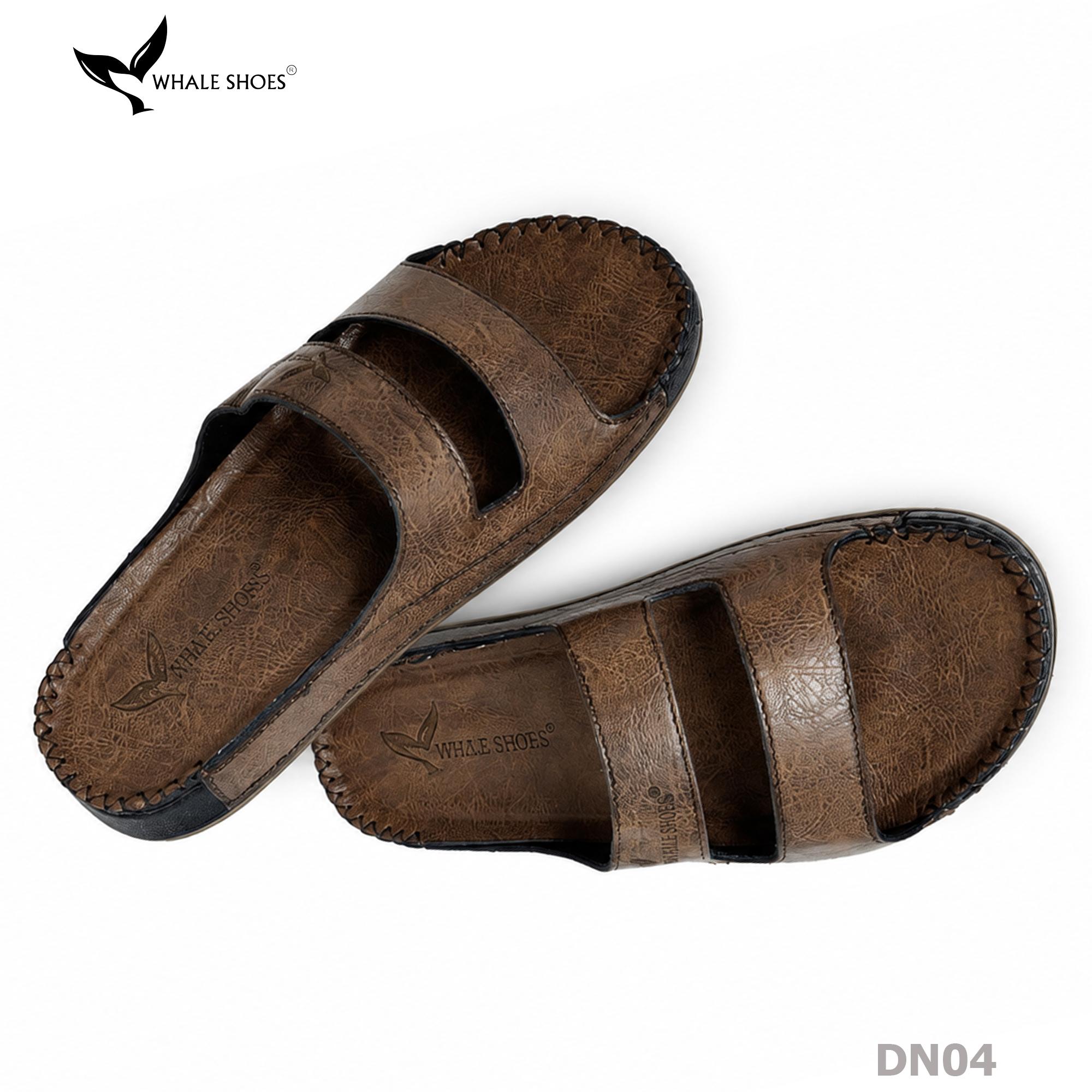 Dép nam Whale Shoes Quai 2 Nhị, Êm Chân, Dễ Mang, Đế Chống Trơn Trượt - DN04