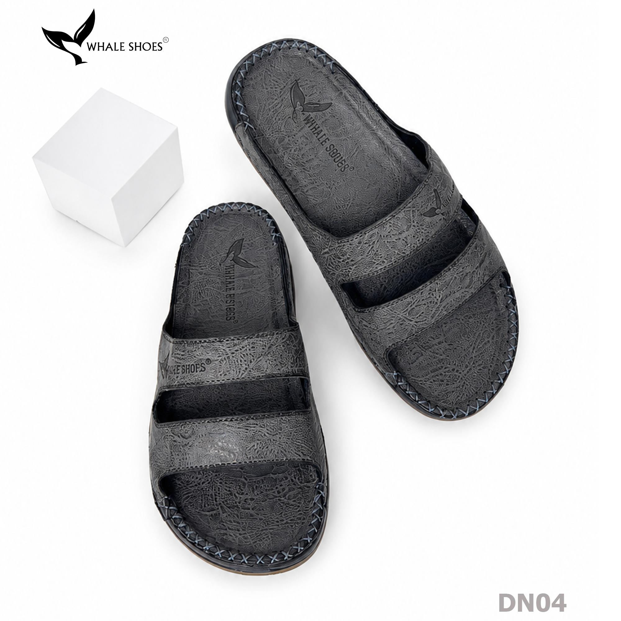 Dép nam Whale Shoes Quai 2 Nhị, Êm Chân, Dễ Mang, Đế Chống Trơn Trượt - DN04