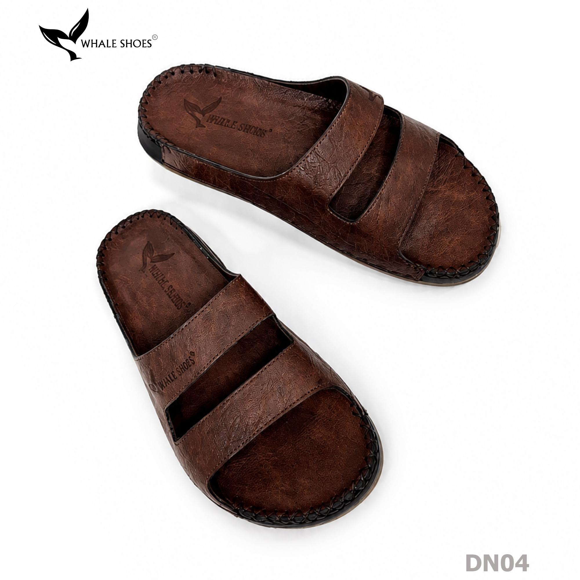Dép nam Whale Shoes Quai 2 Nhị, Êm Chân, Dễ Mang, Đế Chống Trơn Trượt - DN04