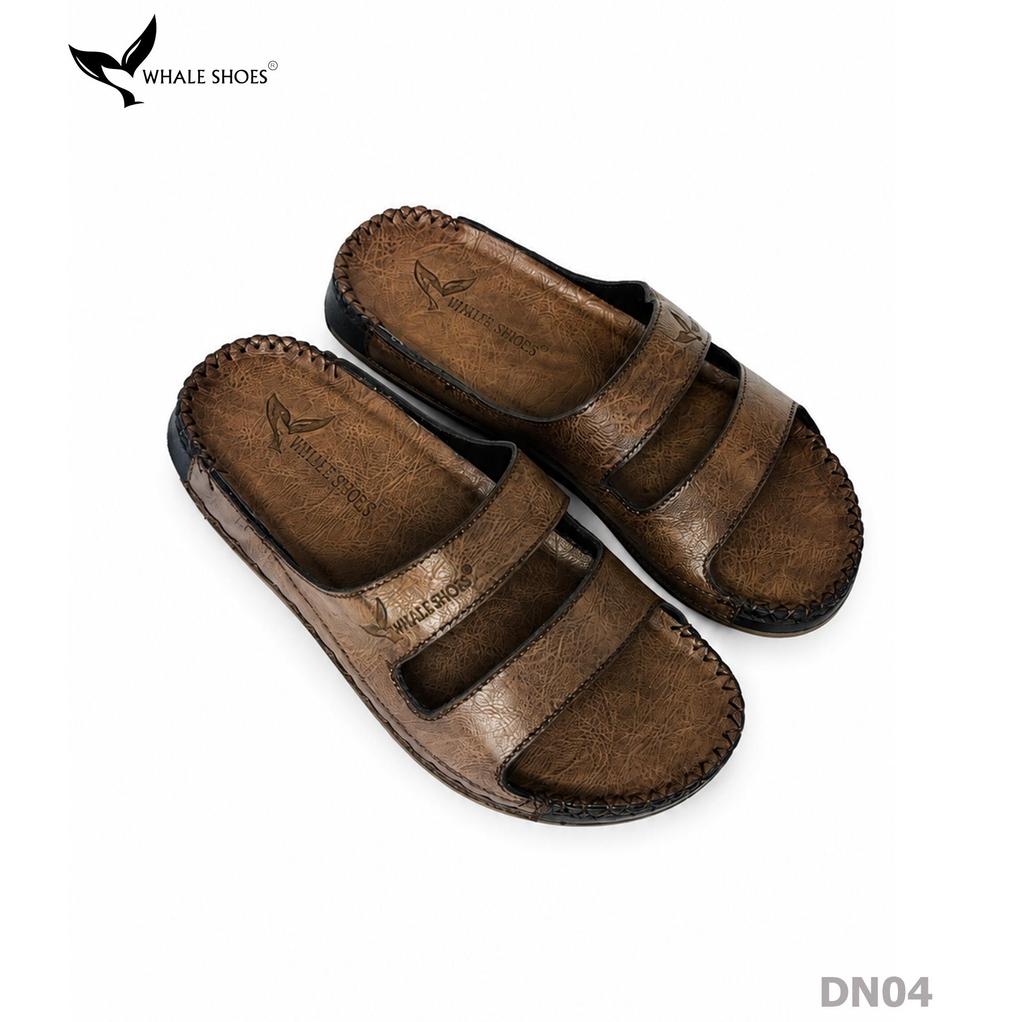 Dép nam Whale Shoes Quai 2 Nhị, Êm Chân, Dễ Mang, Đế Chống Trơn Trượt - DN04