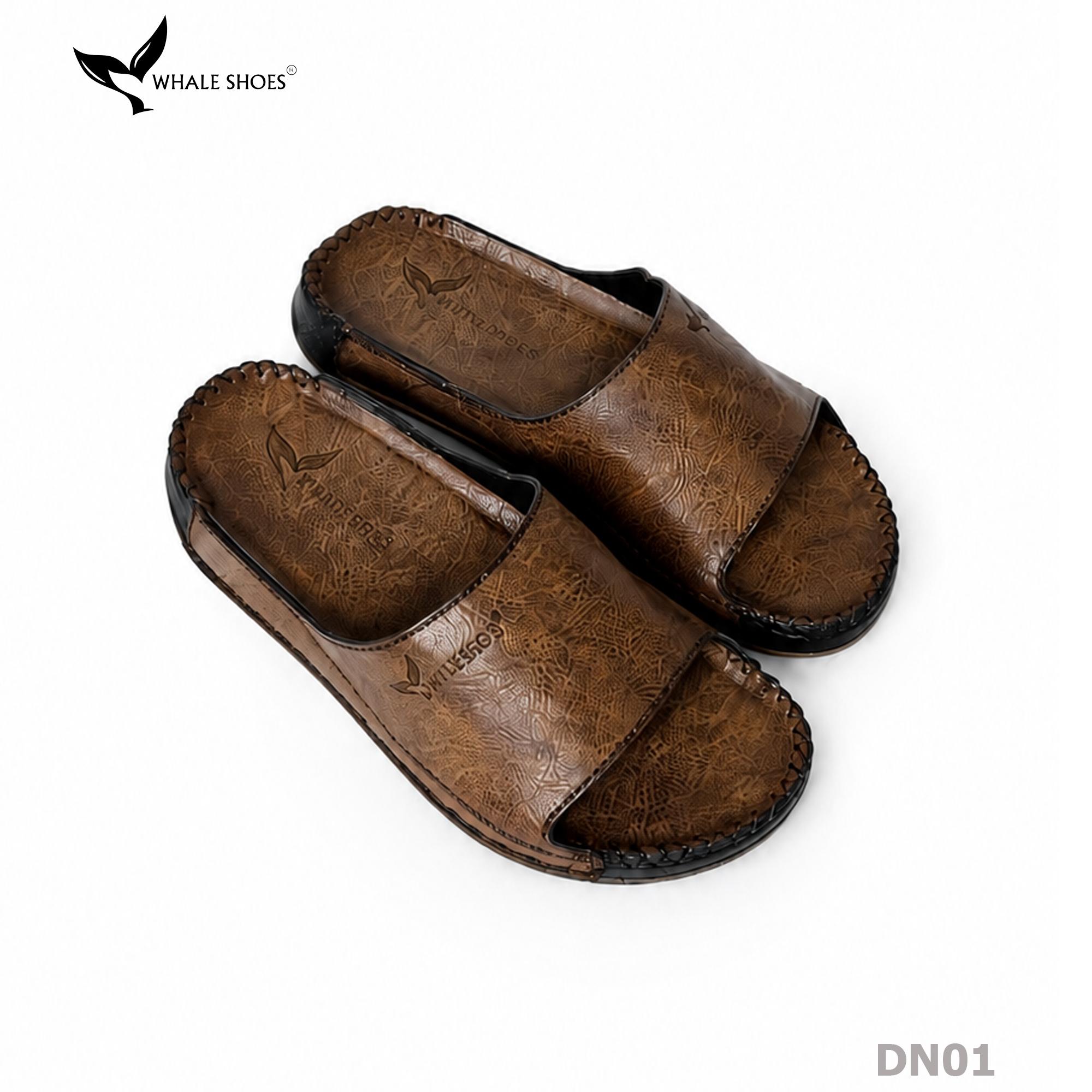 Dép nam Whale Shoes Quai Ngang Bản To, Êm Chân, Đế Chống Trơn Trượt -  DN01