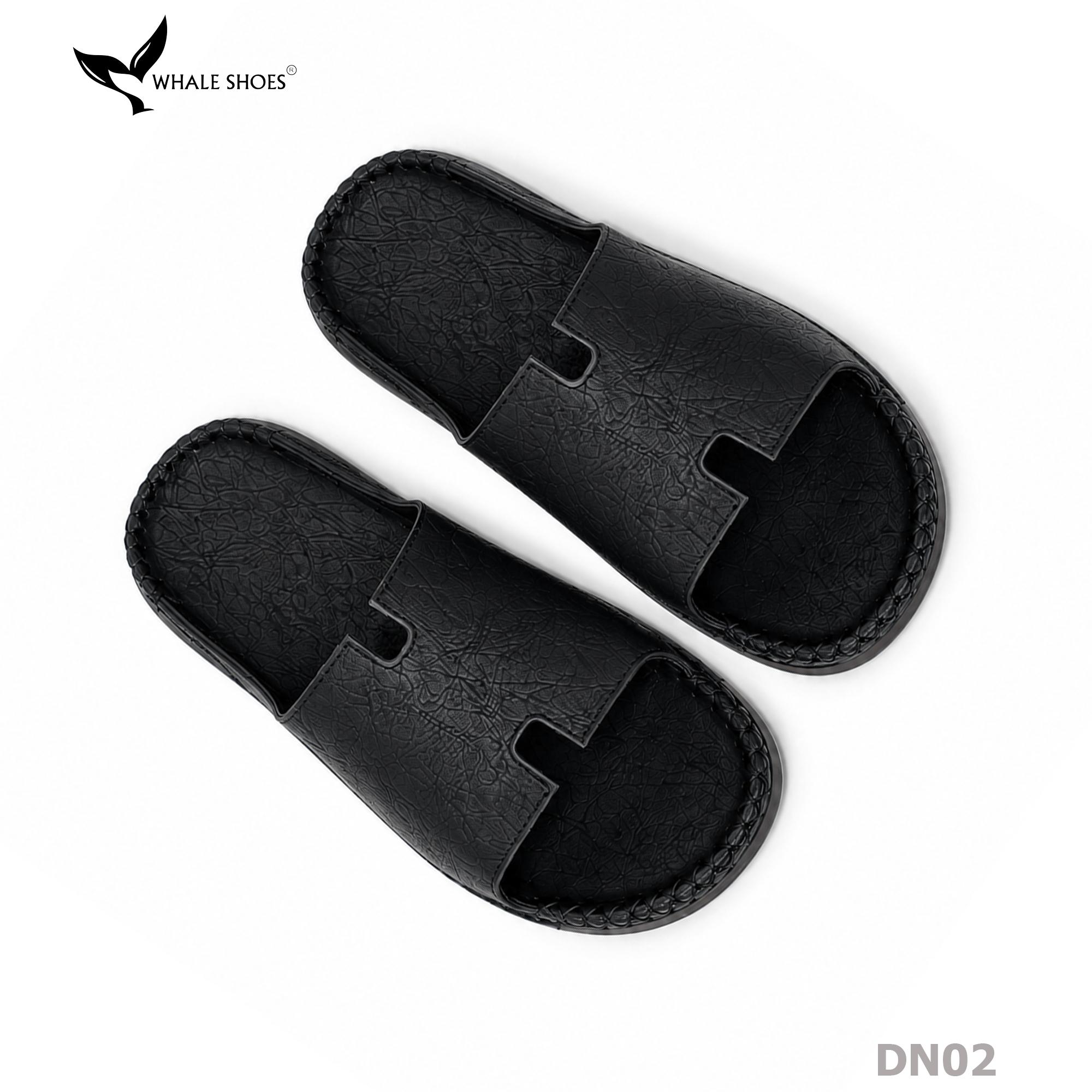 Dép nam Whale Shoes Quai Ngang Bản Khoét, Êm Chân, Đế Chống Trơn Trượt - DN02