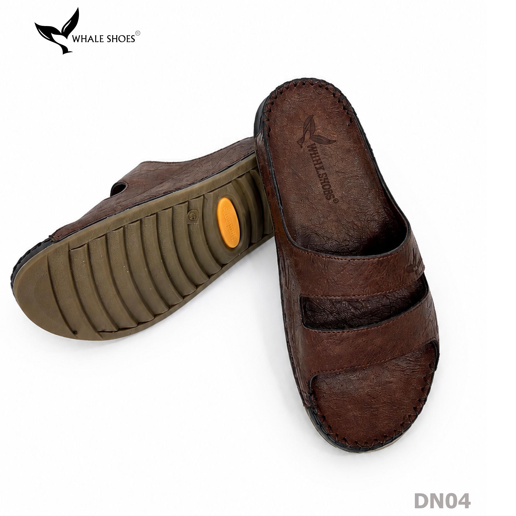 Dép nam Whale Shoes Quai 2 Nhị, Êm Chân, Dễ Mang, Đế Chống Trơn Trượt - DN04