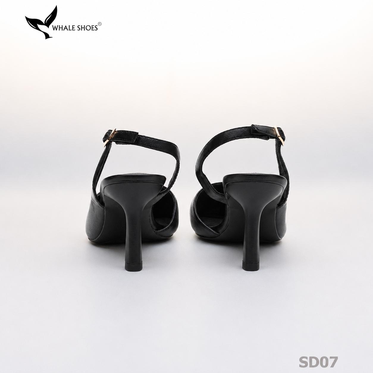 Giày cao gót Whale Shoes 6cm cổ tim da mờ, thiết kế tối giản, basic, đế chống trượt-SD07