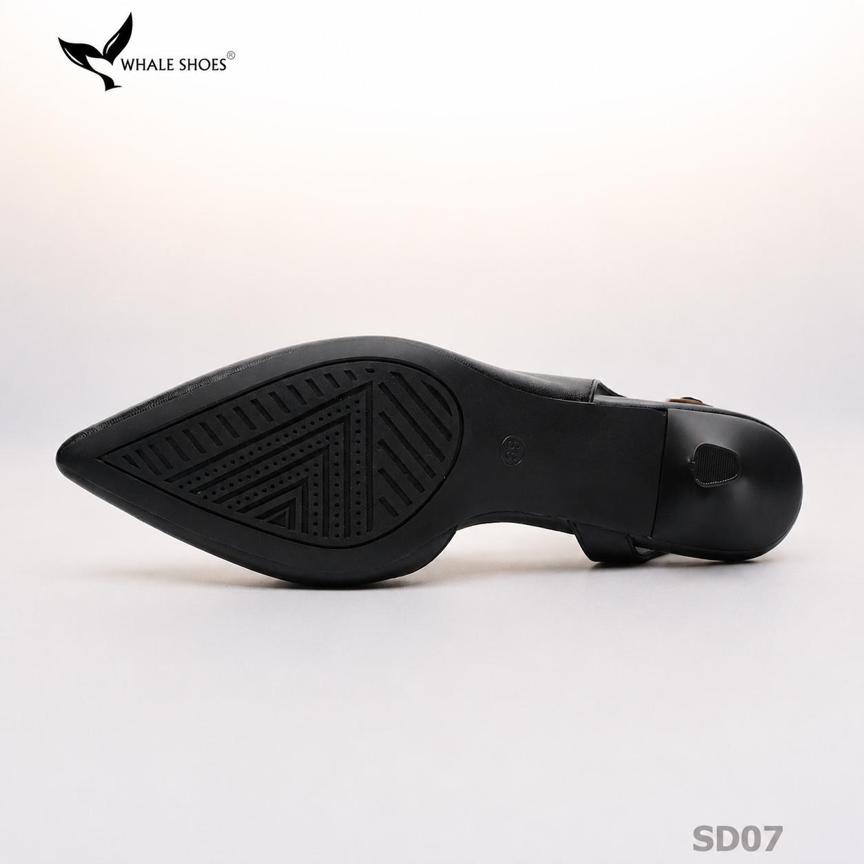 Giày cao gót Whale Shoes 6cm cổ tim da mờ, thiết kế tối giản, basic, đế chống trượt-SD07