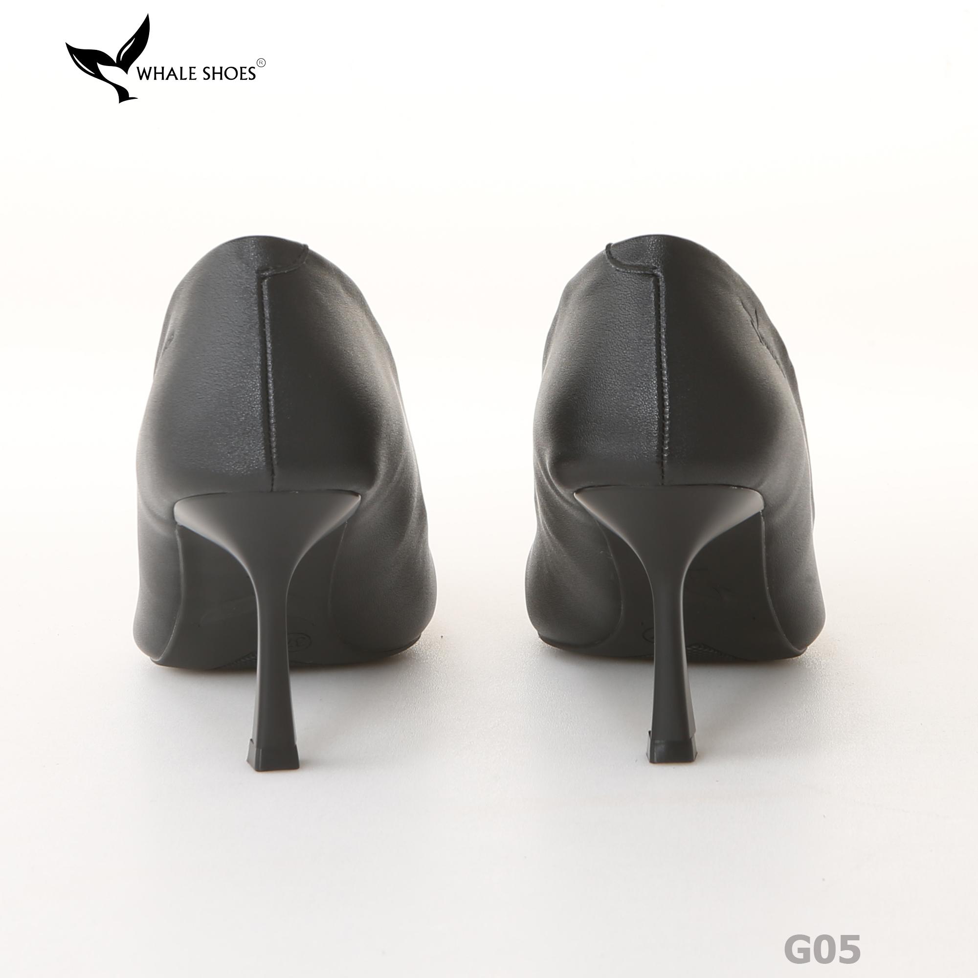 Giày cao gót nữ Whale Shoes 7cm mũi nhọn, da mờ, đế chống trơn trượt-G05