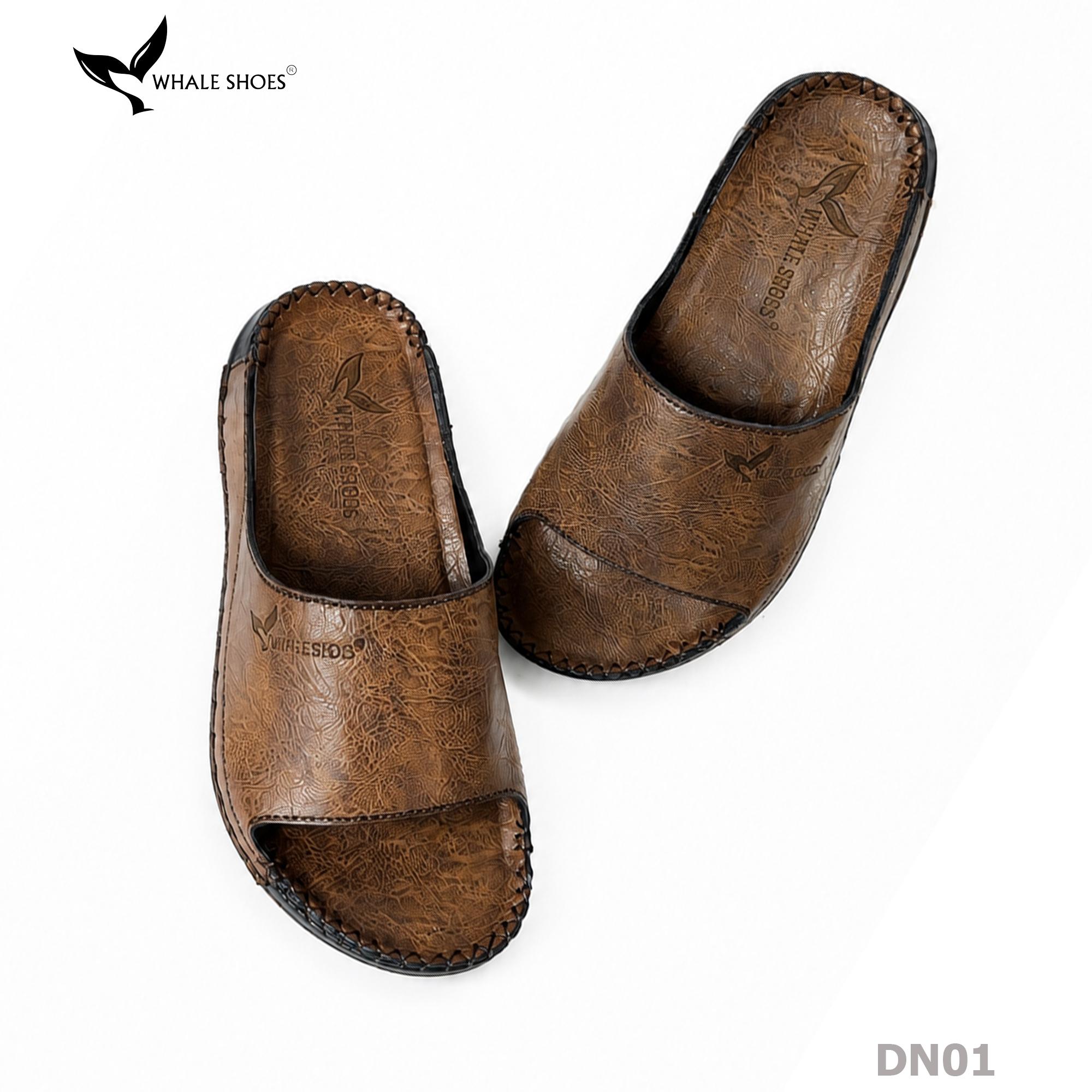 Dép nam Whale Shoes Quai Ngang Bản To, Êm Chân, Đế Chống Trơn Trượt -  DN01
