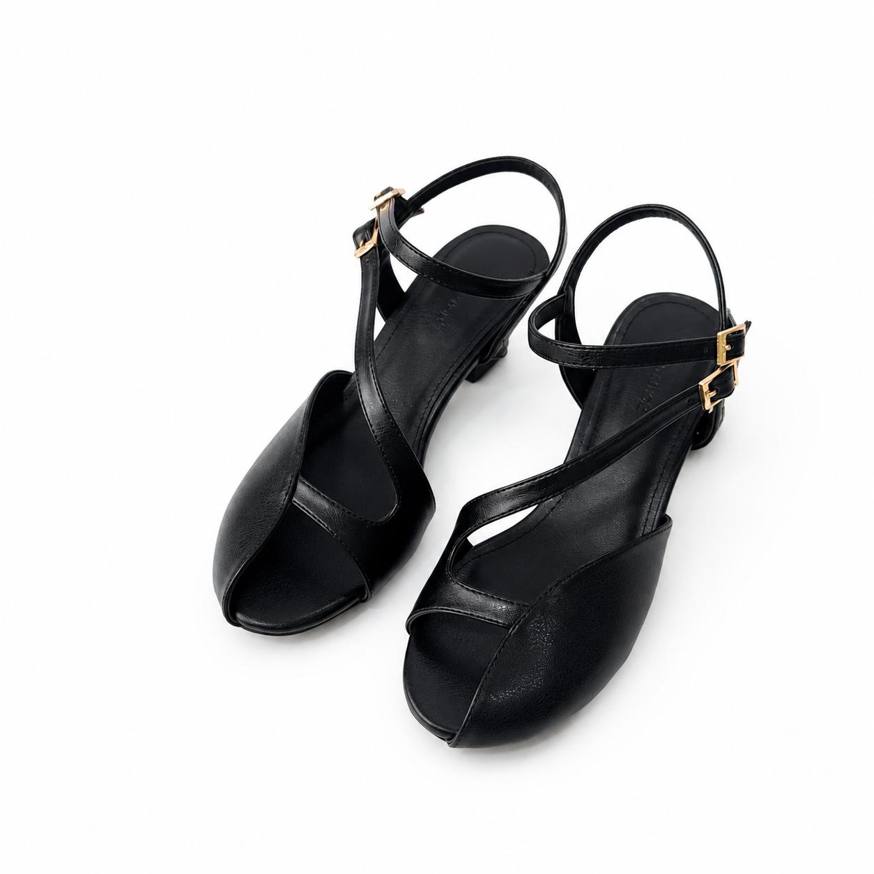 Xăng đan Whaleshoes gót 5cm, mũi tròn thiết kế cut out-SD19