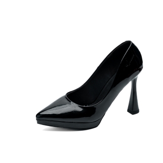 Whale Shoes GD01 - Giày Cao Gót Mũi Nhọn 10cm, da bóng đúp mũi 1cm, lót êm, đế chống trơn trượt