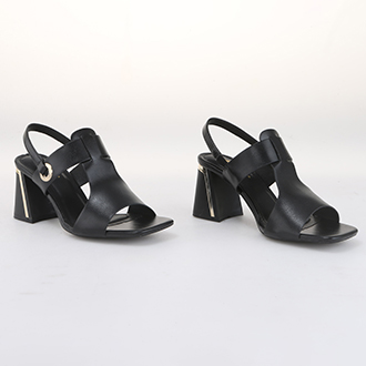 Whale Shoes SD01 - Sandal Nữ  Mũi Vuông 7cm Gót Sơn Vân Da Viền Mạ Vàng Sang Trọng, che khuyết điểm, đế chống trơn trượt