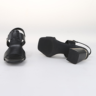 Whale Shoes SD01 - Sandal Nữ  Mũi Vuông 7cm Gót Sơn Vân Da Viền Mạ Vàng Sang Trọng, che khuyết điểm, đế chống trơn trượt