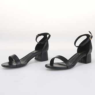 Whale Shoes SD02 - Sandal nữ mũi tròn gót vuông 4cm - kiểu dáng đơn giản bản ngang, da mềm êm chân, đế chống trơn trượt