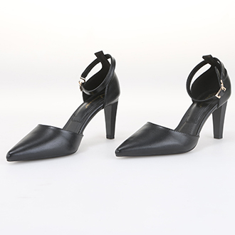 Whale Shoes SD03 – Giày cao gót mũi nhọn 8cm có dây quai hậu, da mềm êm chân, đế chống trơn trượt