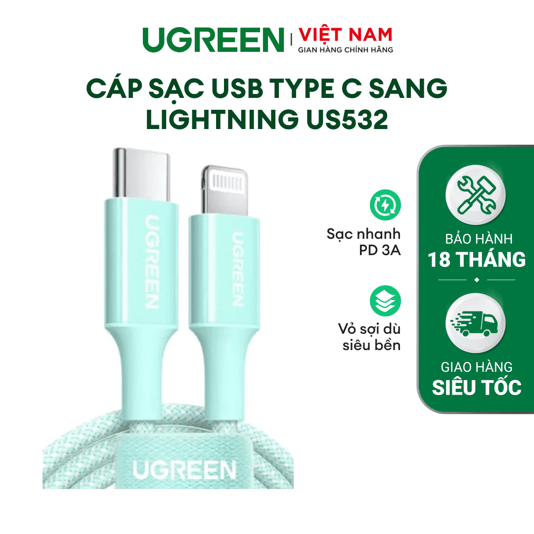 UGREEN USB-C to Lightning Cable 1m (Black)