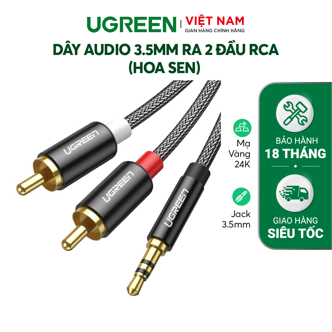 Cáp chuyển 3.5mm sang 2RCA đực AV116
