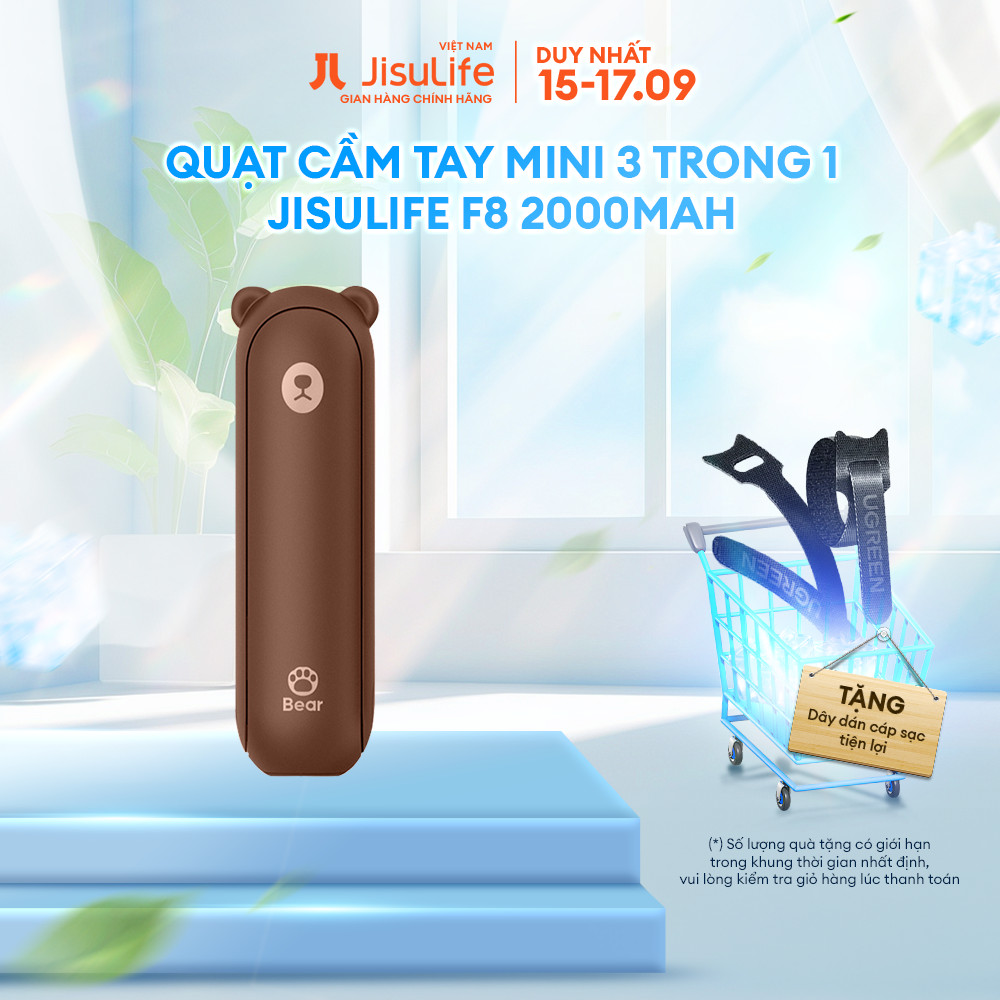 Quạt cầm tay mini 0.8W + Sạc dự phòng + Đèn pin F8