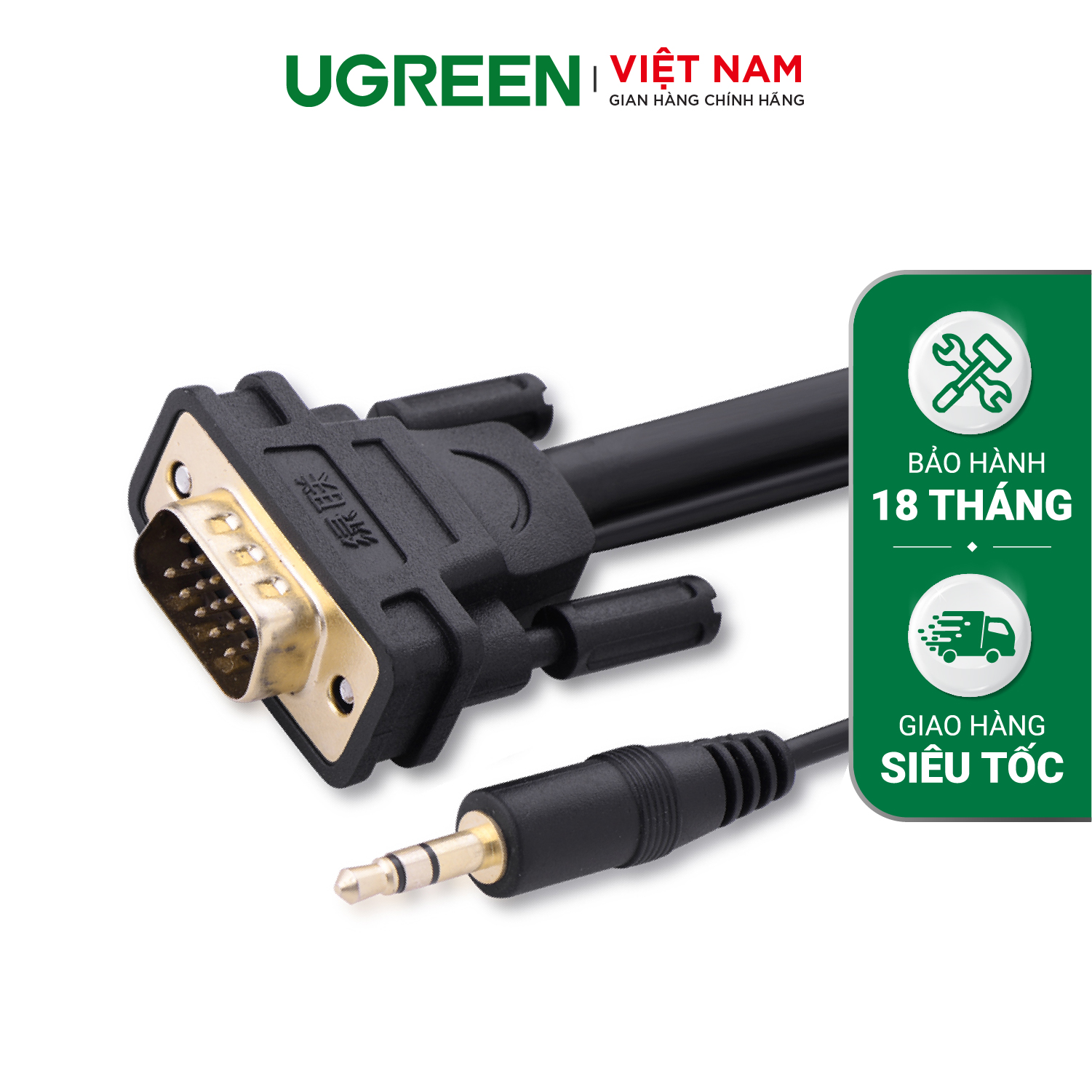Dây VGA kèm dây Audio 3.5mm Stereo Dài 5m  VG102  11628 - Hãng phân phối chính thức
