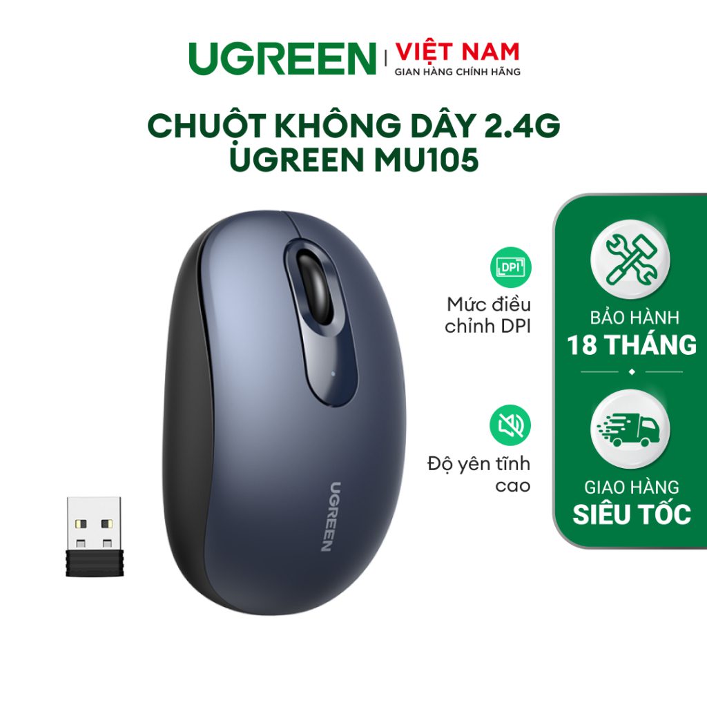 Chuột silent 2.4ghz 4 mức DPI MU105