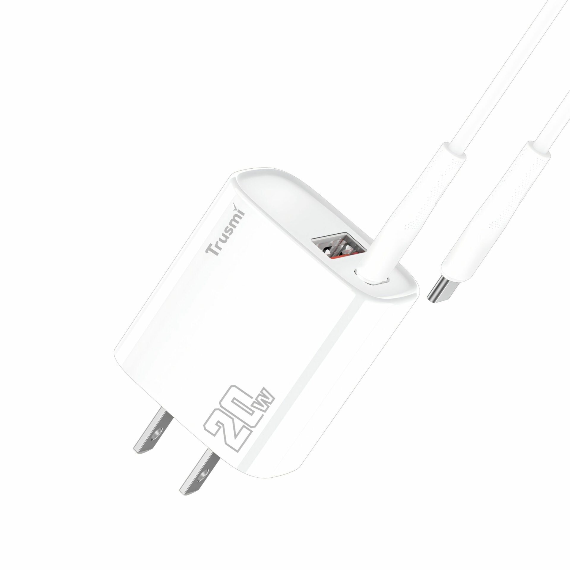 [QUÀ TẶNG KHÔNG BÁN] Củ sạc nhanh PD 20W kèm cáp Type C to Type C 20W Trusmi CH11 | 1 cổng Type C và 1 USB-A