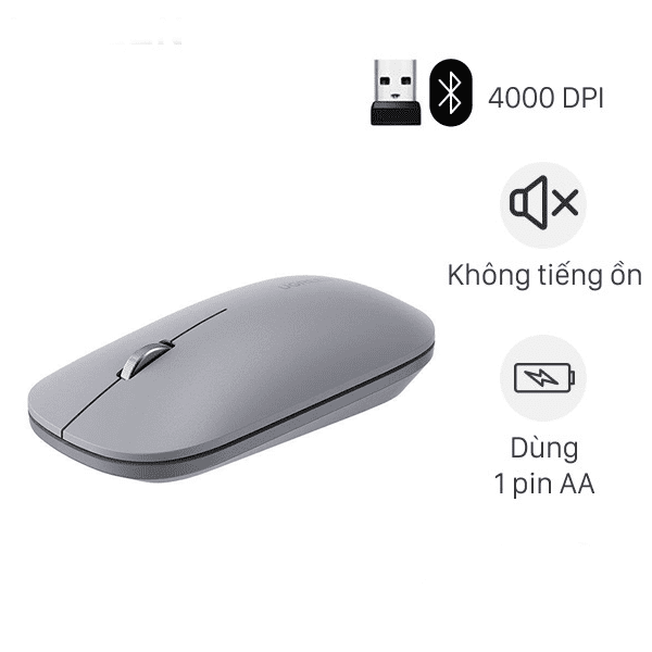 Chuột không dây UGREEN - Nút click im lặng - Chế độ tự động ngủ tiết kiệm pin, Tuổi thọ pin lên đến 18 tháng - Đen