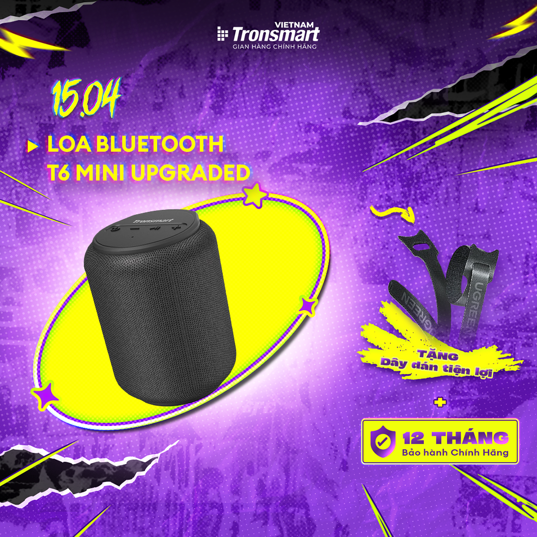 [BEST SELLER] Loa Bluetooth 5.0 Tronsmart Element T6 Mini | Công suất15W | Chống thấm nước IPX6 | Chơi nhạc lên tới 24h | Bảo Hành 12 Tháng.