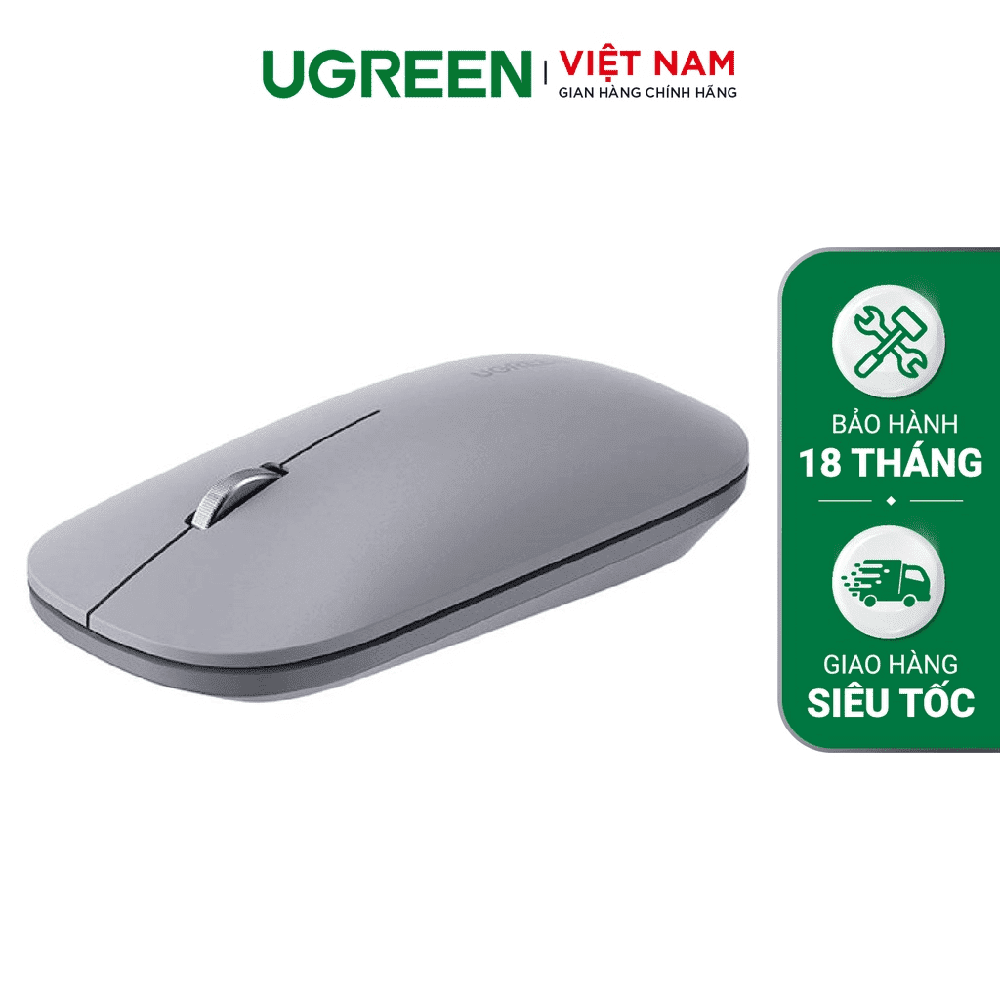 Chuột không dây UGREEN - Nút click im lặng - Chế độ tự động ngủ tiết kiệm pin, Tuổi thọ pin lên đến 18 tháng - Đen