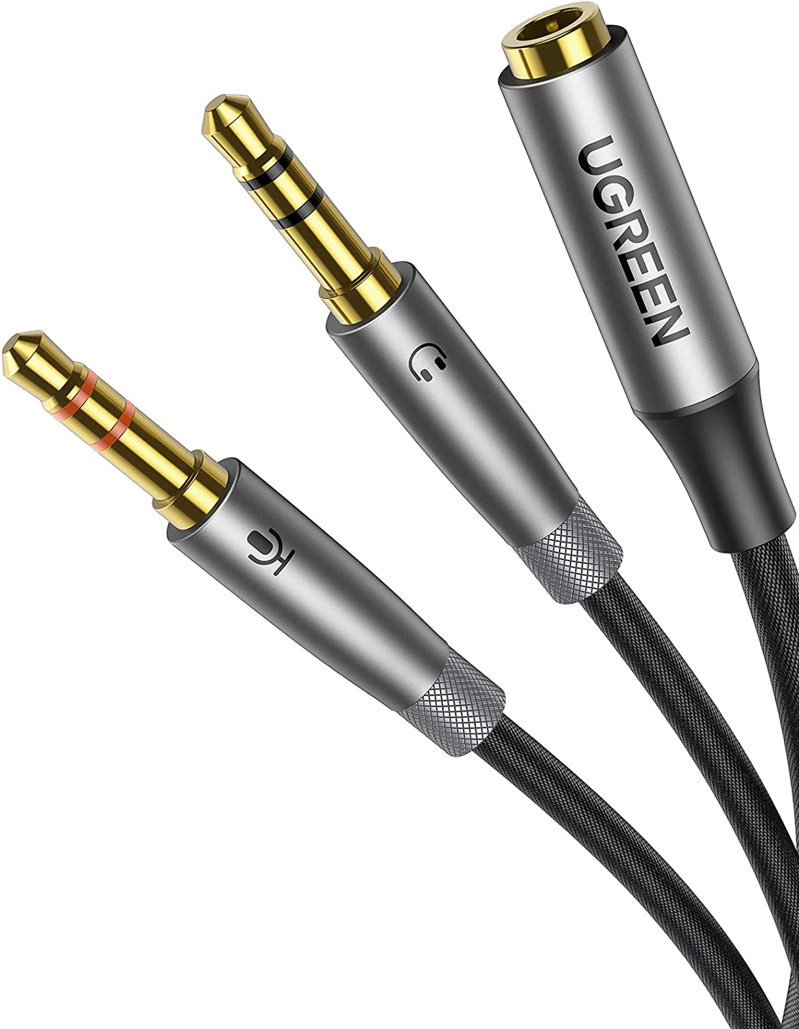 Cáp chuyển 3.5mm cái ra 2 đầu 3.5mm đực 20CM AV140