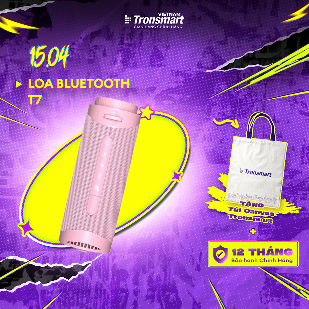[VOUCHER 100K] Loa Bluetooth Tronsmart T7 | Công suất 30W | Chống nước IPX7 | Âm thanh siêu trầm | Bảo hành 12 tháng.