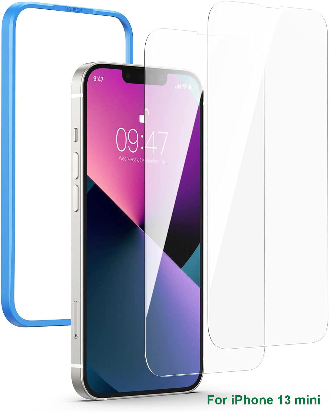 Kính cường lực UGREEN SP205 - Dành cho iPhone 13 mini, kích thước 5.4inch - Độ cứng 9H chống xước, bám vân tay - Đi kèm bộ phụ kiện tự lắp đặt - 80989 1pcs