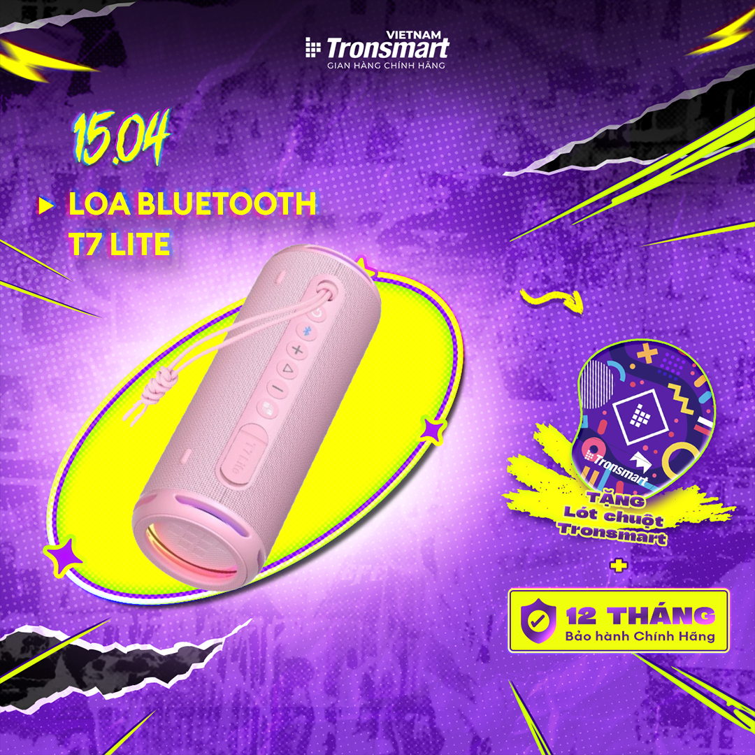 [HOT ITEM] Loa Bluetooth Tronsmart T7 Lite âm thanh siêu trầm | Công suất 24W | Chống nước IPX7 | Thời gian chơi nhạc lên đến 24h | Bảo hành 12 tháng.
