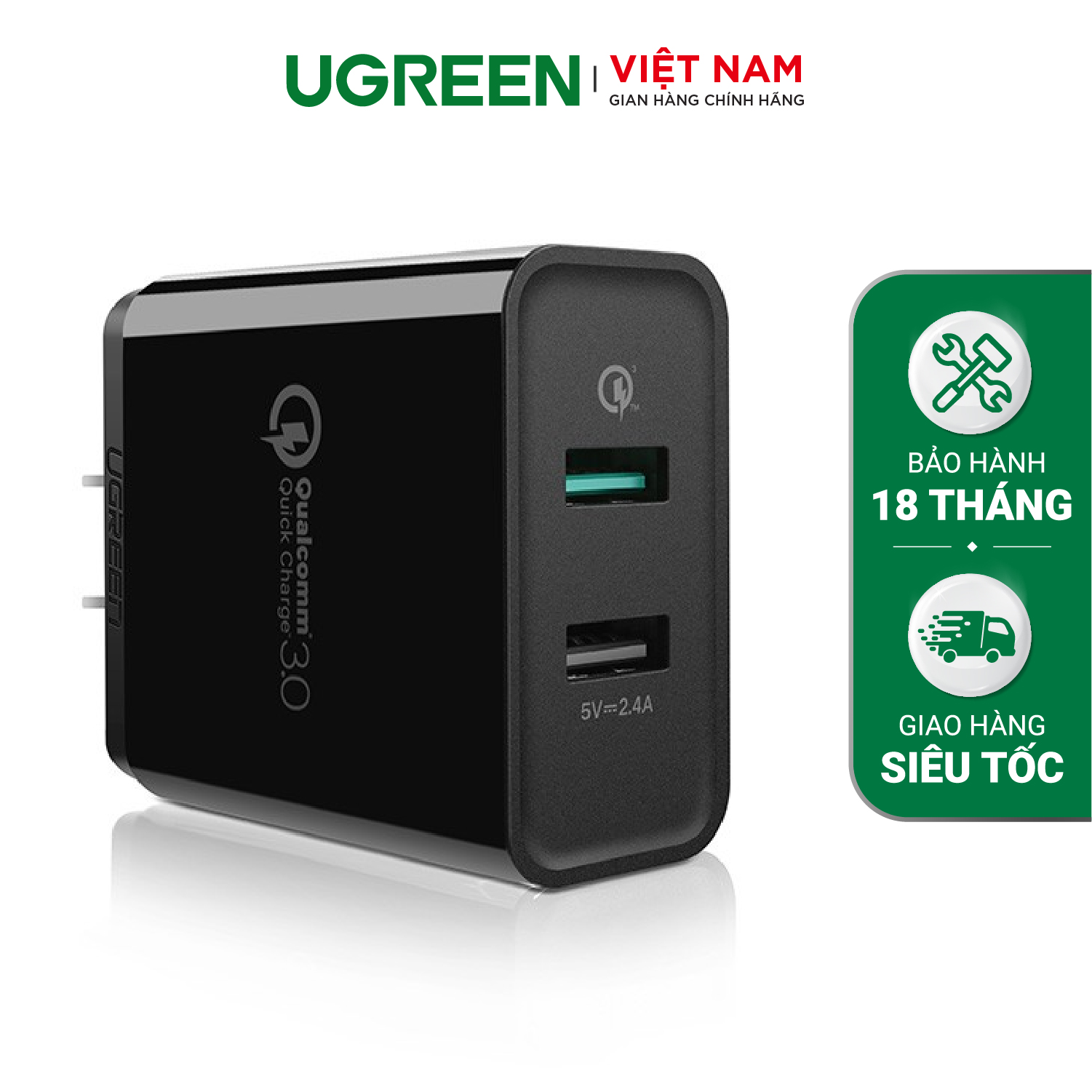 Quick Charge 3 USB 2 Ports Charger