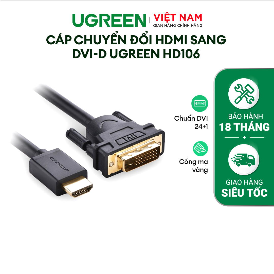 Dây chuyển đổi HDMI to DVI 24+1 dẹt HD106