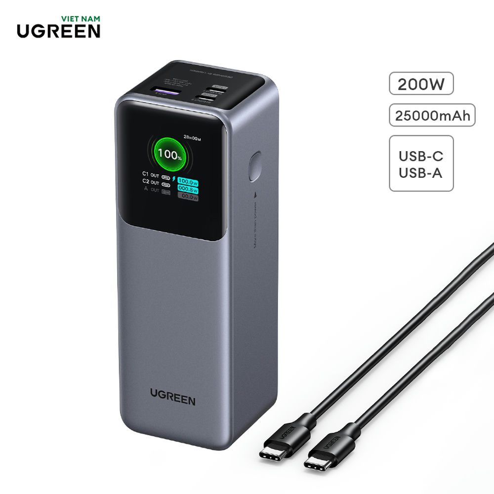 UGREEN Fast Charging Power Bank 20000mAh/130W 25000mAh/200W 12000mAh/100w