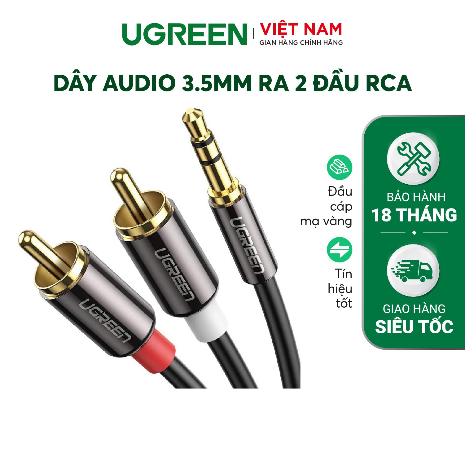 Cáp chuyển 3.5mm sang 2RCA đực AV116