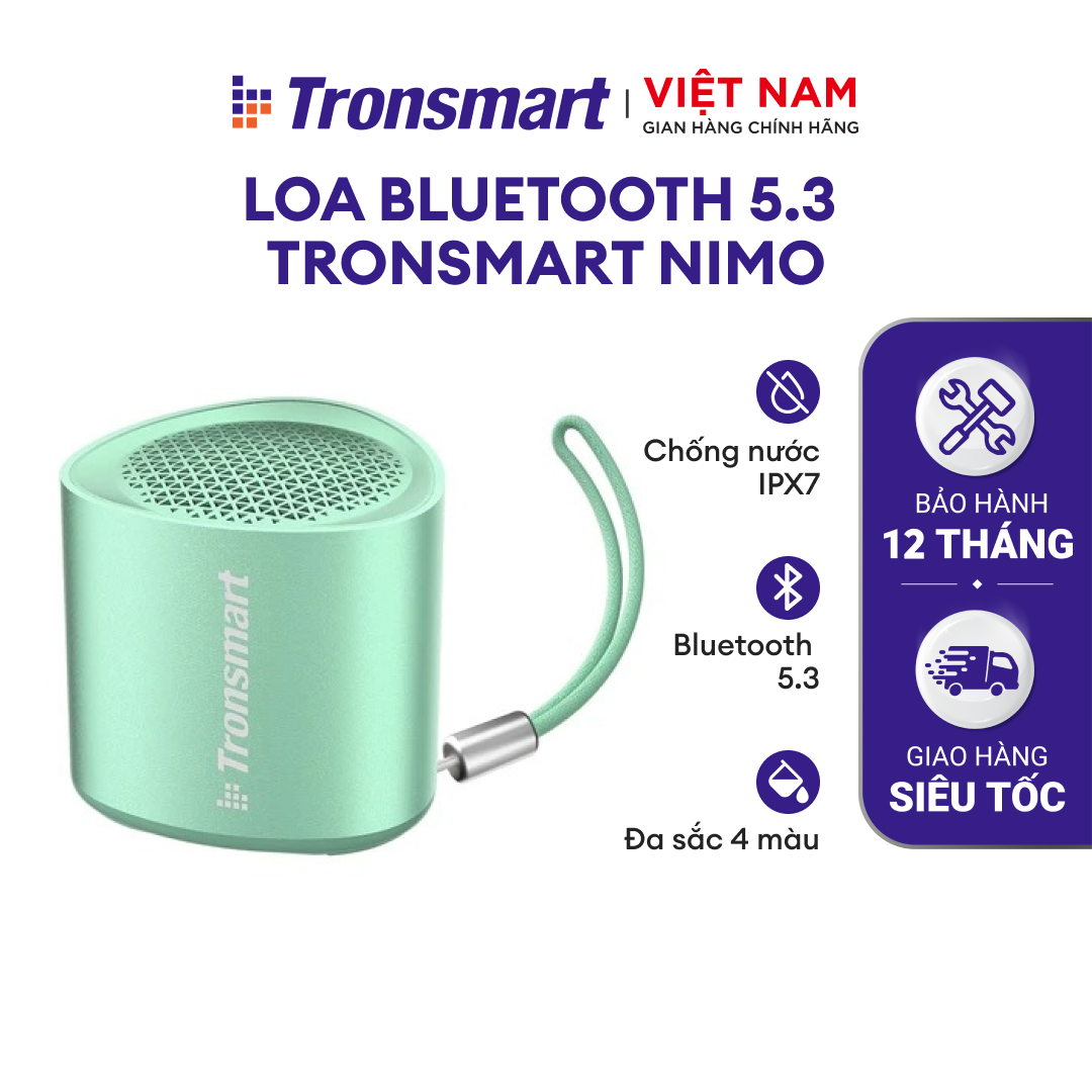 [NEW ITEM] Loa Bluetooth 5.3 Mini Di Động Tronsmart Nimo IPX7 - Đa Sắc 4 Màu - Stereo Pairing 2 Loa - Chính Hãng - Bảo Hành 12 Tháng