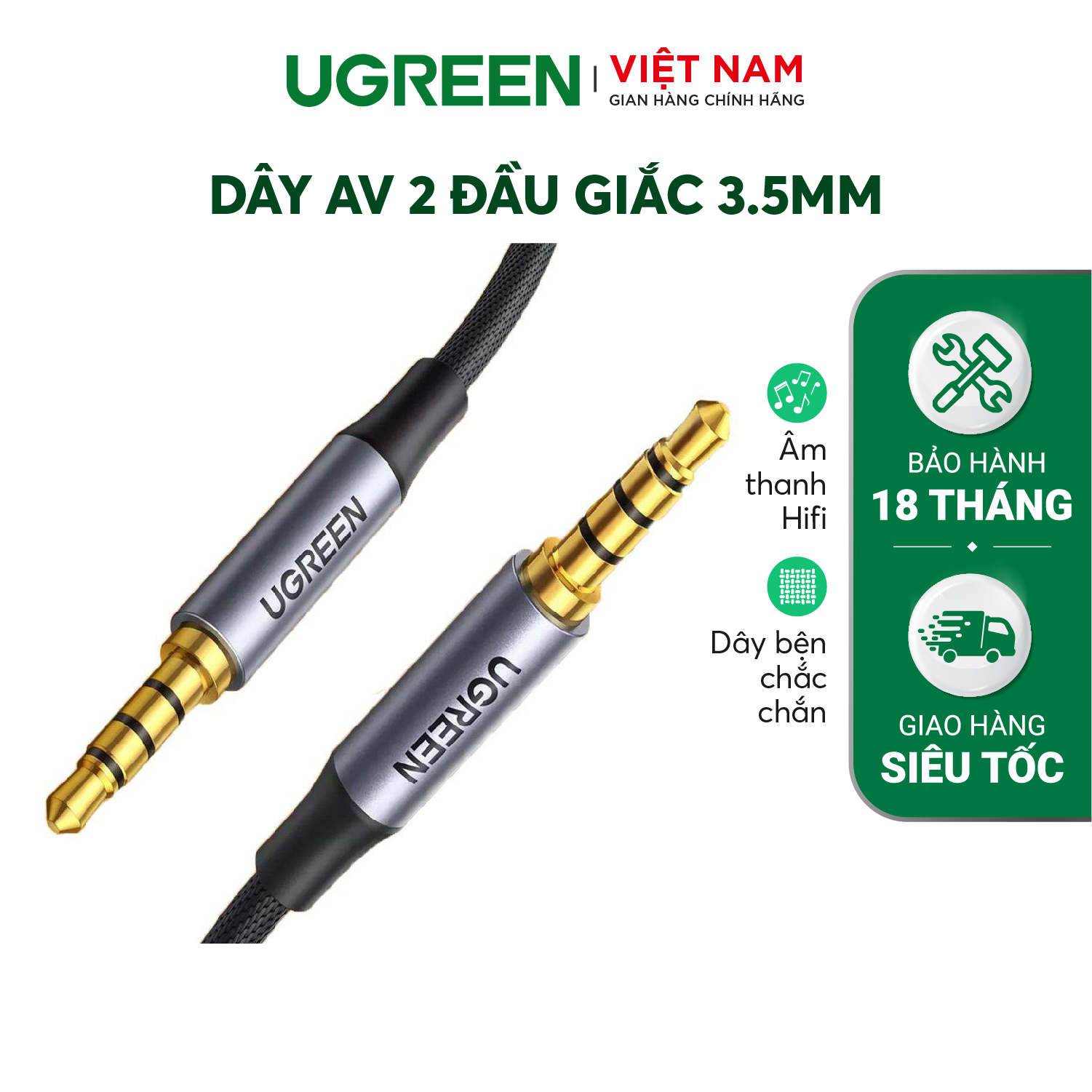 Dây âm thanh 3.5mm bốn khấc AV183